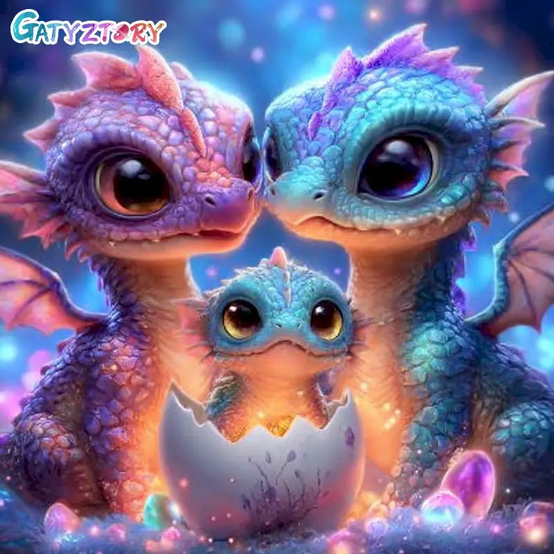 

GATYZTORY Diamond Painting Kit For Adults Crafts Diy Kits For Beginners Dinosaur Full Round/Square Crafts Gift Wall Art Picture