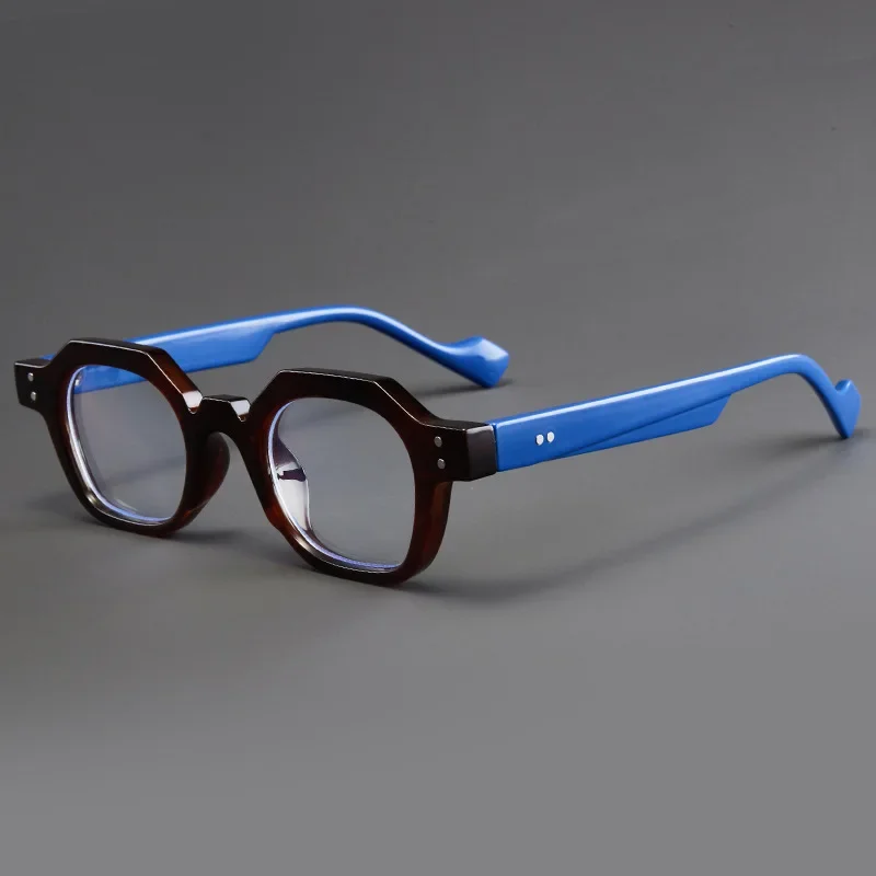 Modische Polygon-Lesebrille mit Vollformat, 0–400 Dioptrien mit flexiblen Federscharnieren, Presbyopie-Brille