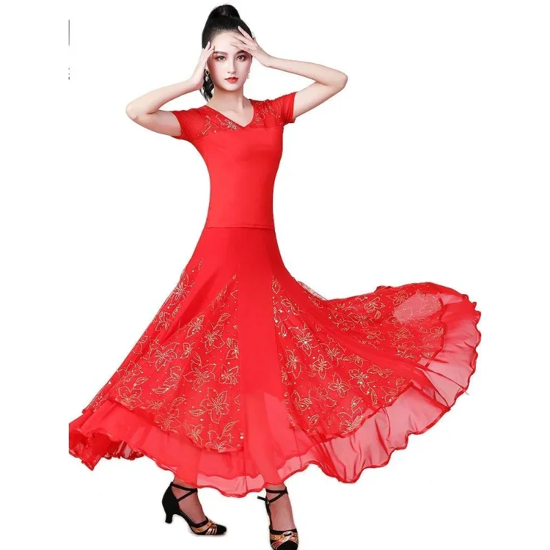 

Tango Modern Standard Party Performance Costume Dance Hall Competition Dress 2 New Women's Waltz Hall Dance Skirts