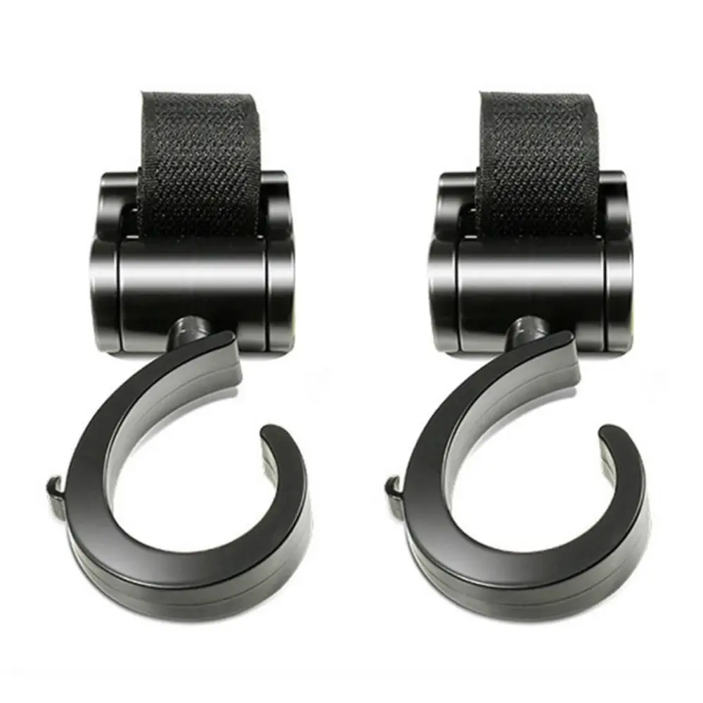 2/4 Pcs Adjustable Stroller Hook 360 Degree Rotatable Simple Installation Pram Hooks Secure Cart Organizer Hook Strollers