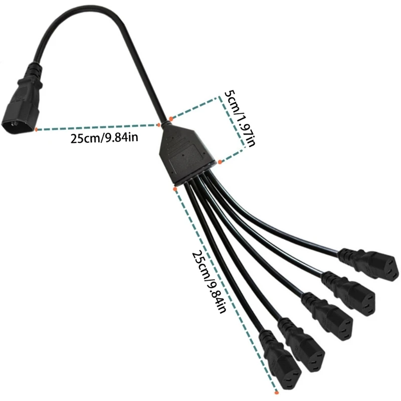 adaptador divisor energia 50cm iec320 c14 para IEC320-C13, 3 terminais macho para fêmea conector alimentação fio