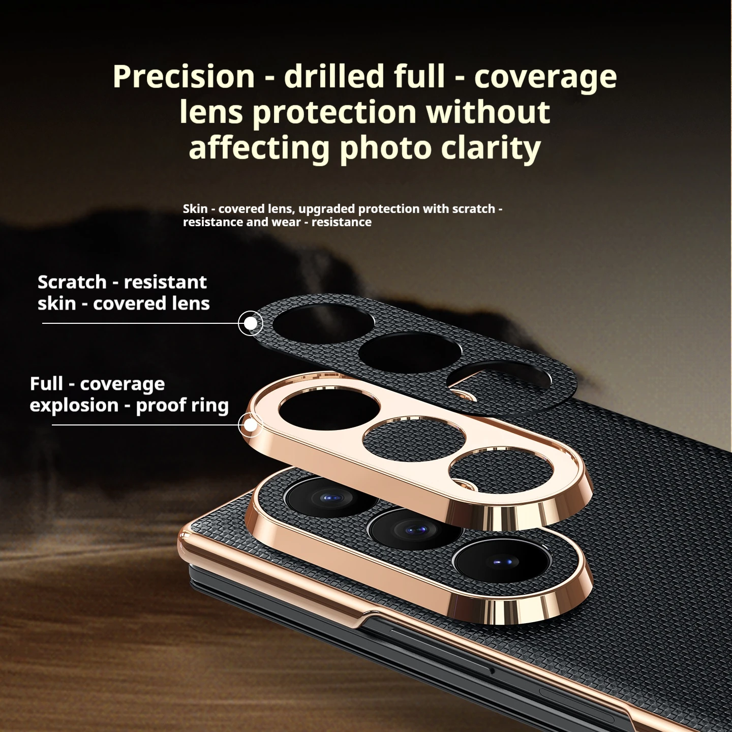 High End Genuine Leather Folding Magnetic Phone Case, For Samsung Galaxy Z Fold 8 Ultra Z Fold 8 7 6 5 Protective Case view 3