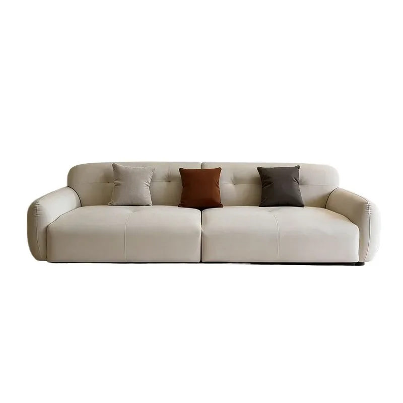 Modern Simple High Grade Velvet Fabric Sofa for Living Room Small Apartment 3 or 4 Seater 3.1m Split Design
