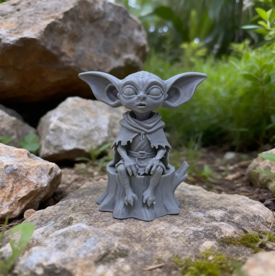 Figura de Dobby Impresa en 3D, Estatua de Personaje de Harry Potter, Base de Tronco de Árbol, Adorno de Escritorio, Decoración del Hogar, Coleccionable para Exhibición
