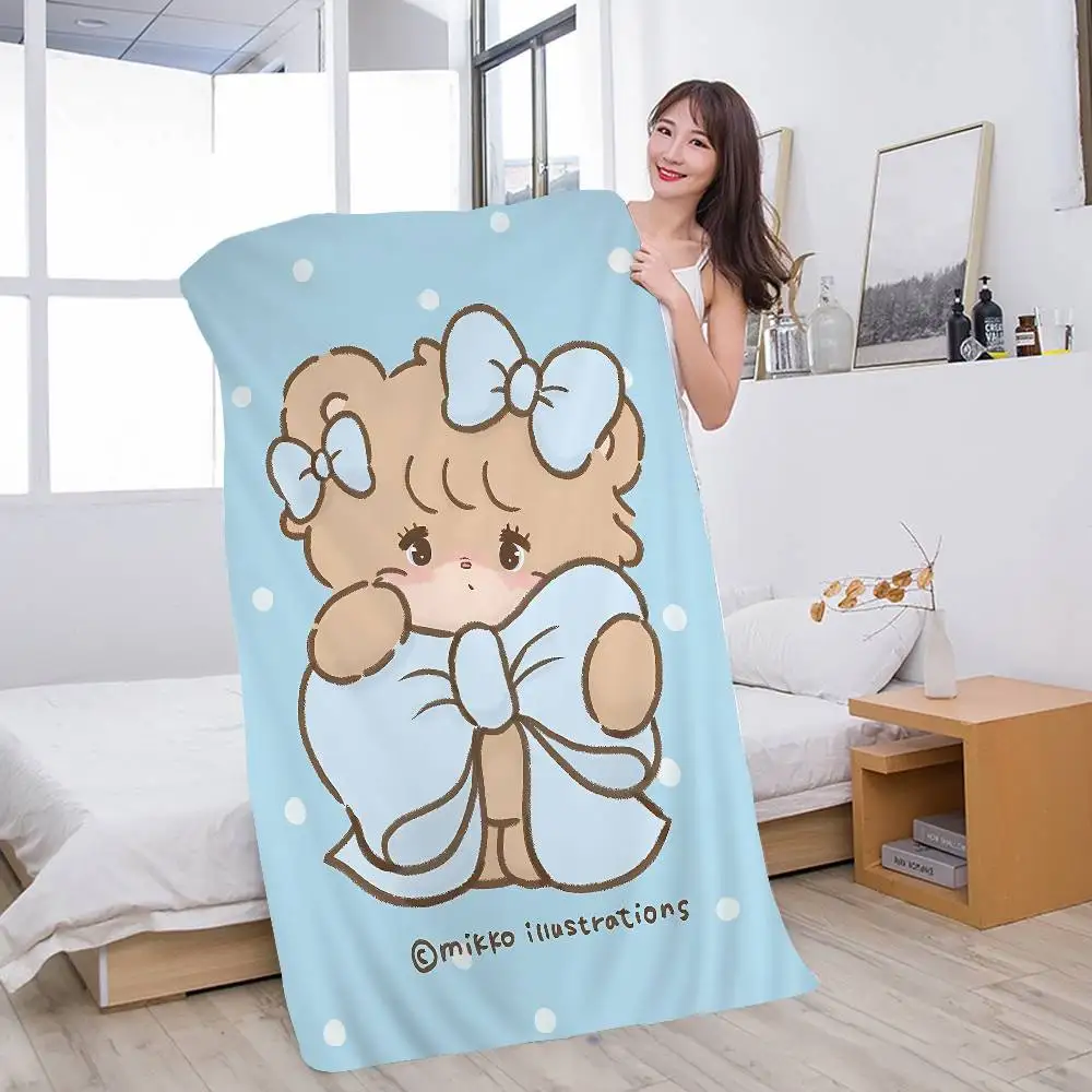 

Cute M-Mikko I-Illustrations Beach Towel Colorful Bath Towels For Girl Microfiber Quick Dry Custom Sand Free Beach Yoga Pool