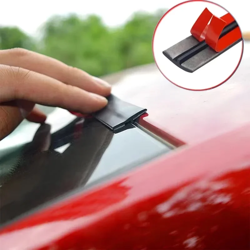 Car Rubber Seal Strips Auto Seal Protector Sticker Window Edge Windshield Roof Rubber Sealing Strip Noise Insulation Accessories
