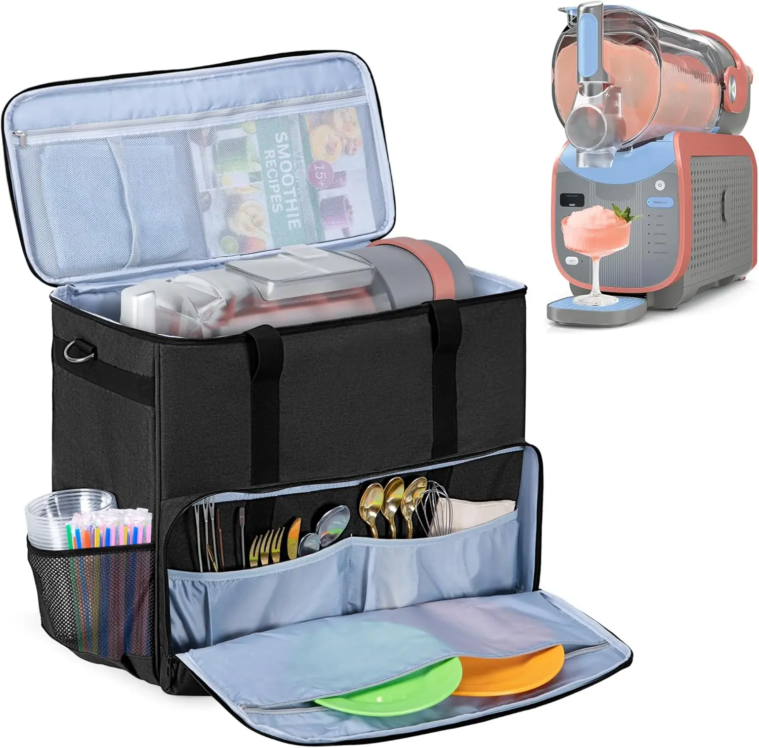 

Carrying Case Compatible with Ninja SLUSHi Max Machine FS605 Series, Smart Frozen Drink Maker Travel Bag with Bottom Boa