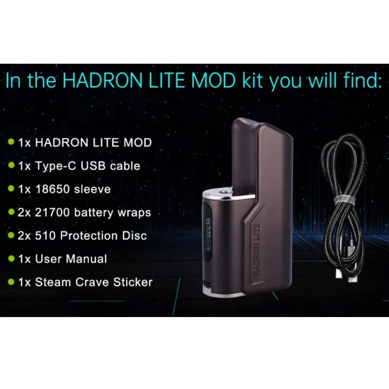 Original Steam Crave Hadron Lite SBS Mod 100W Box Mod By 18650 20700 21700 Battery Fit Aromamizer Supreme V3 RDTA Tank Atomizer