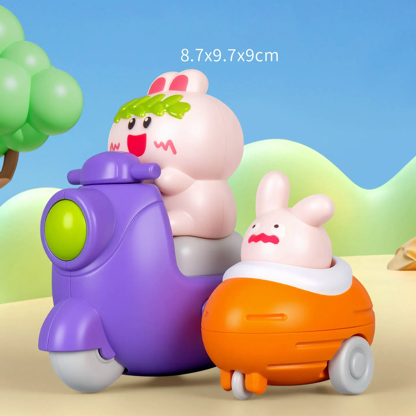 Triciclo de prensa de dibujos animados, juguete para niños, lindo Animal, pollito, triciclo de prensa, motocicleta de inercia divertida, juguete creativo para coche y motocicleta