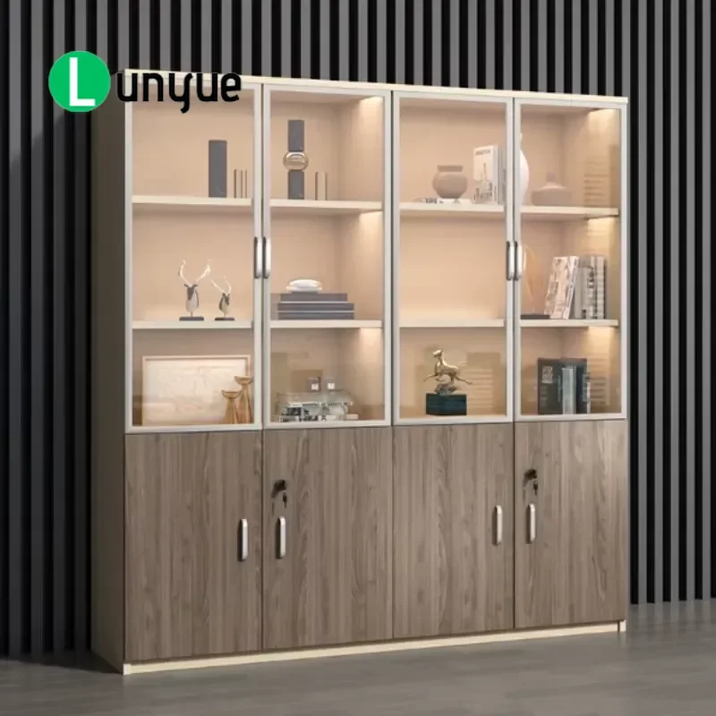 Modern Luxury Wooden Bookshelf High Quality Large Capacity Storage Shelf for Home Office Hotel Hospital Furniture