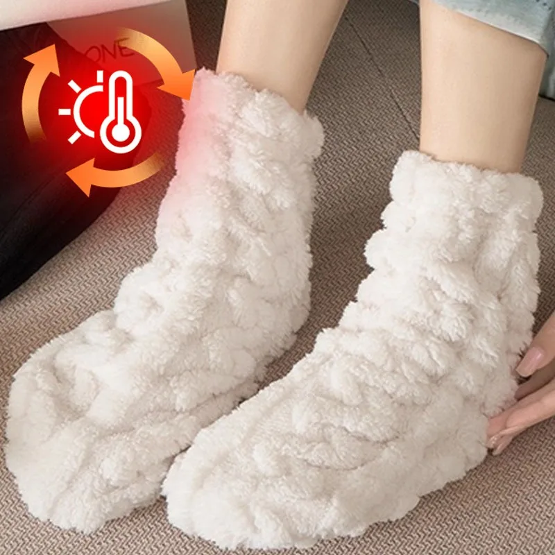 

New Women's Winter Plush Socks Women Velvet Coral Fleece Sockings Sleep Home Floor Slippers Snow Sockings Soft Comfortable Socks