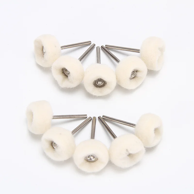 3mm Mini Wool Fiber Grinding Sanding Head Abrasive Disc Felt Shank Buffing Wheels Polish Brush Drill Rotary Tool Accessories