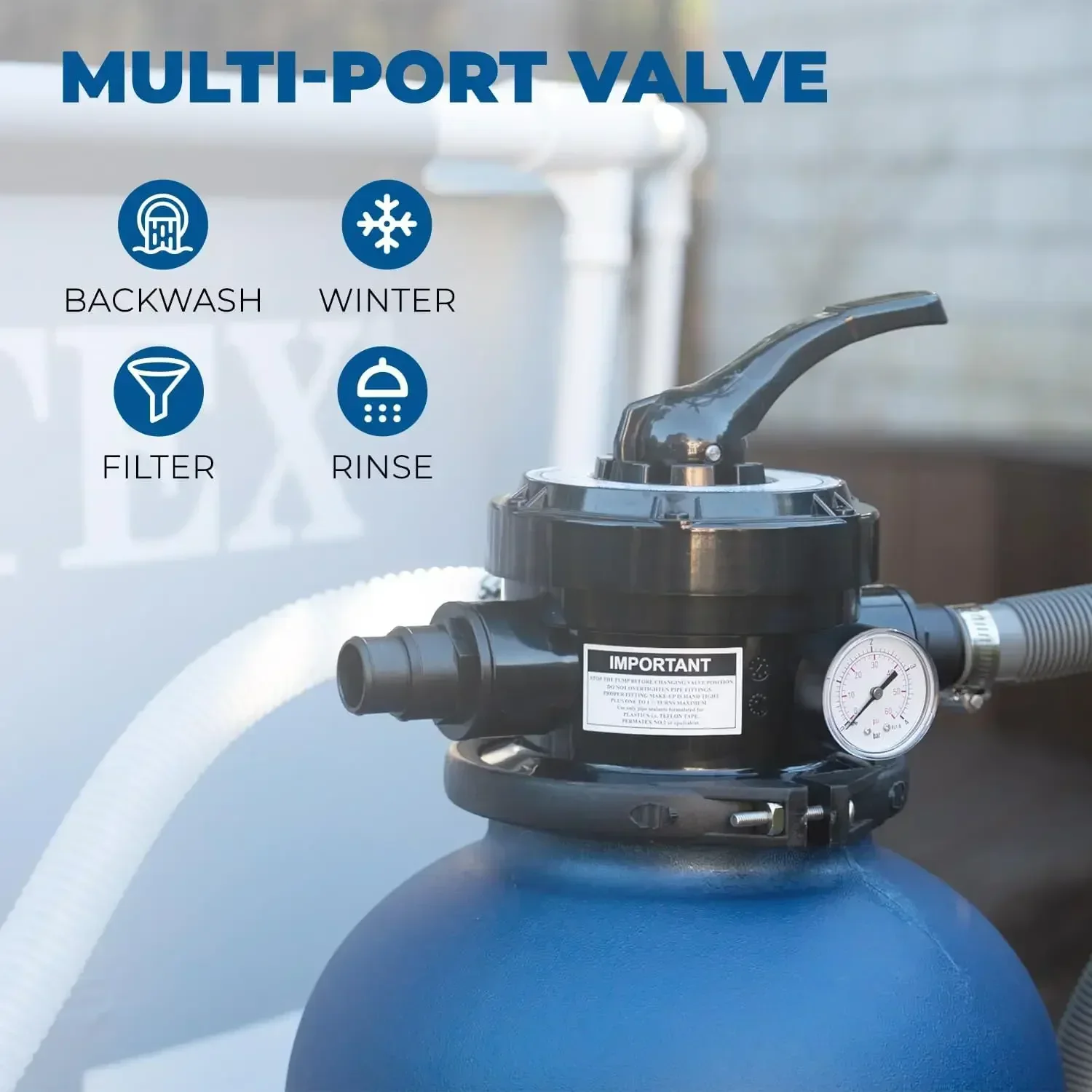 

Hot-sellingSet Multi-Port Valve Up To 10,000 Gallons 13"Sand Filter 3/4HP Pool Pump Max 2,400 GPH High-Flow for Above Ground Swi