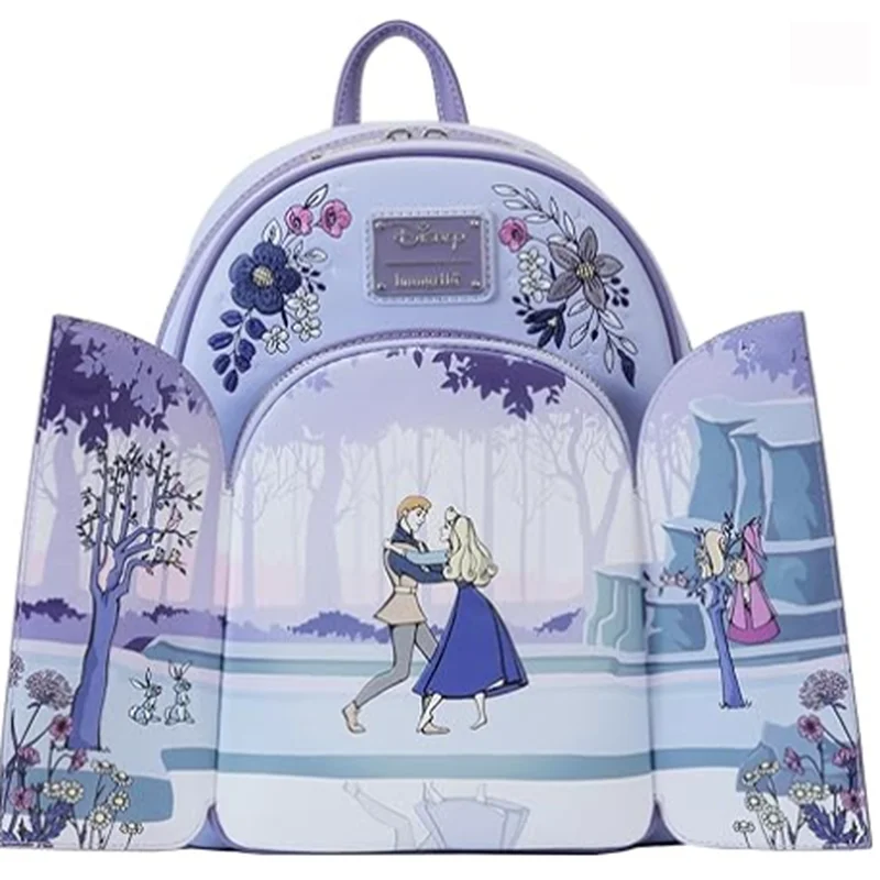 Loungefly Disney Sleeping Beauty 65th Anniversary Floral Scene Double Strap Shoulder Bag Student Backpack Children's Backpack