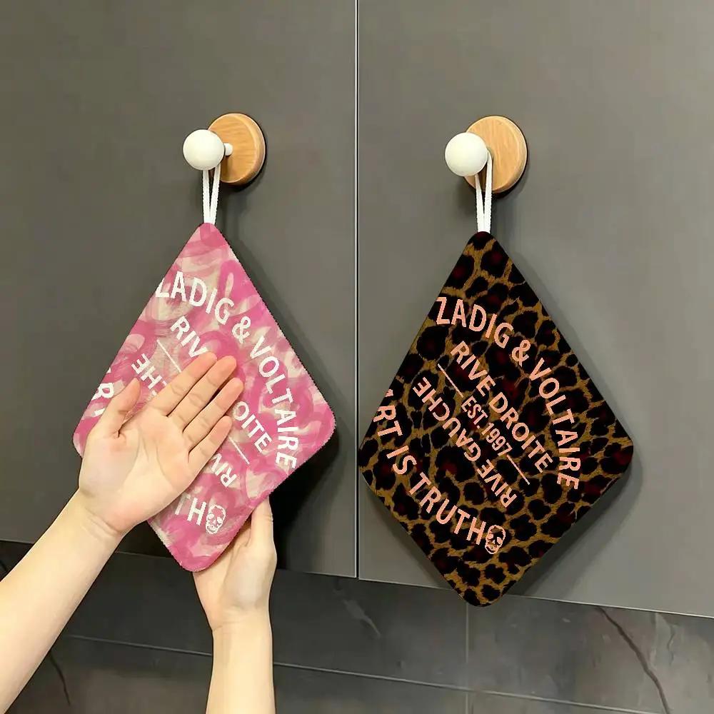 Fashion Brand Z-Zadig Voltaire Polyester Cotton Hand Wiping Towel, Hanging Towel, Quick Dry for Kitchen Bathroom Daily Supplies