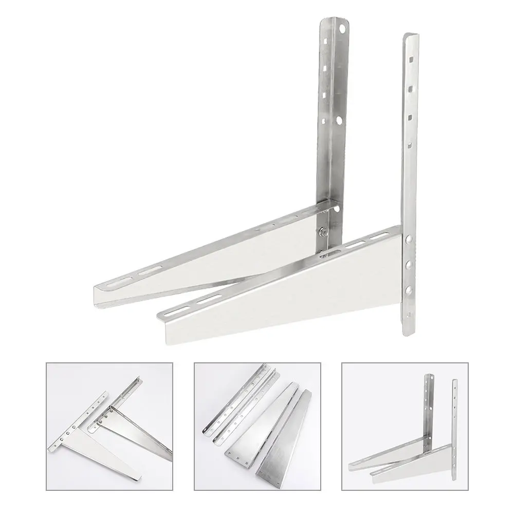 

1Pair Stainless Steel Air Conditioner Bracket Thickened Outdoor Mounting Bracket for Wall Mount Unit Support Rack with High
