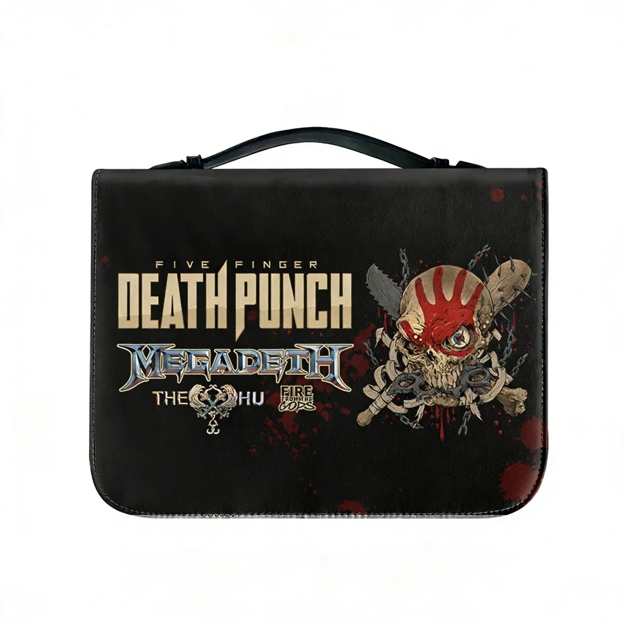 

Five Finger Death Punch Band Bible Bag Christian Gifts Personalized Cover Bible Pack Waterproof Leather Bag Pockets Package Case