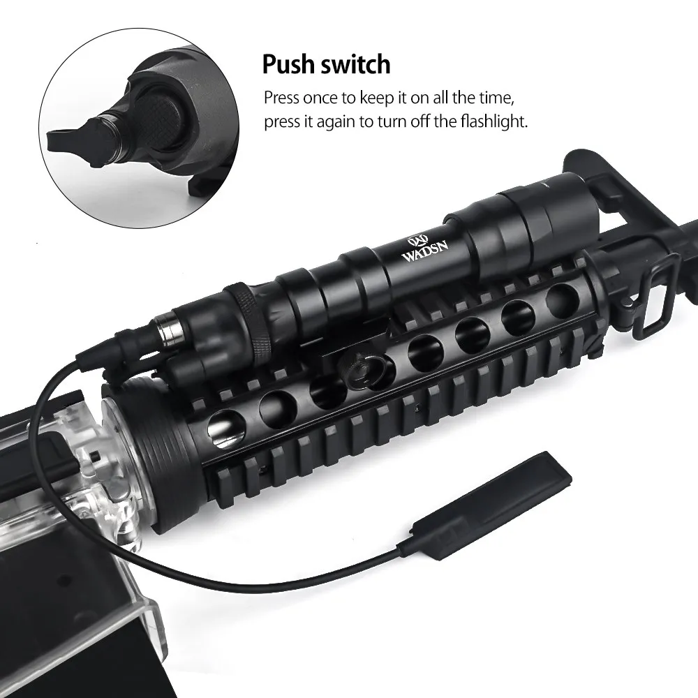 WADSN M600 M600DF Tactical Accessory Flashlight Dual Function Switch  Hunting Equipments 1400 Lumens For 20MM Picatinny Rail