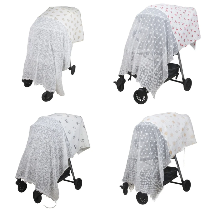 

J15U Multipurpose Strollers Fly Net Blanket Lightweight Sun Protections Insect Proof Guard Towel for Infant Safety