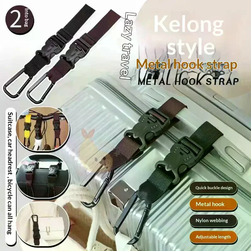 

Firmly Fixed Luggage Hook Adjustable Luggage Polyester Hanging Buckle Portable Lightweight Space Saving Travel Bag Accessories