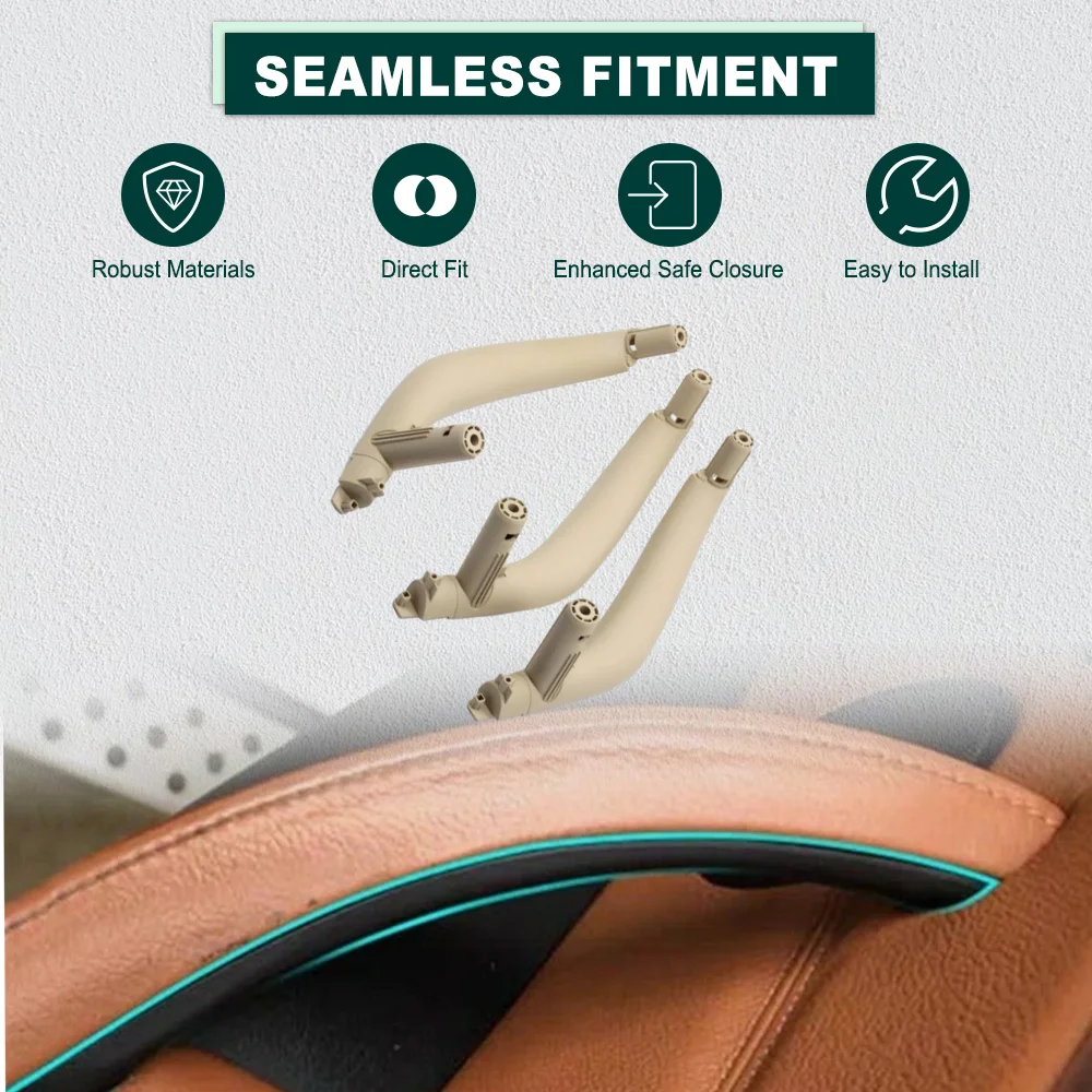 

3Pcs Car Interior Inner Door Handle Pull Trim For BMW X5 F15 X6 F16 2015 2016 2017 2018 LHD 51417292243 51417292244,51417345331