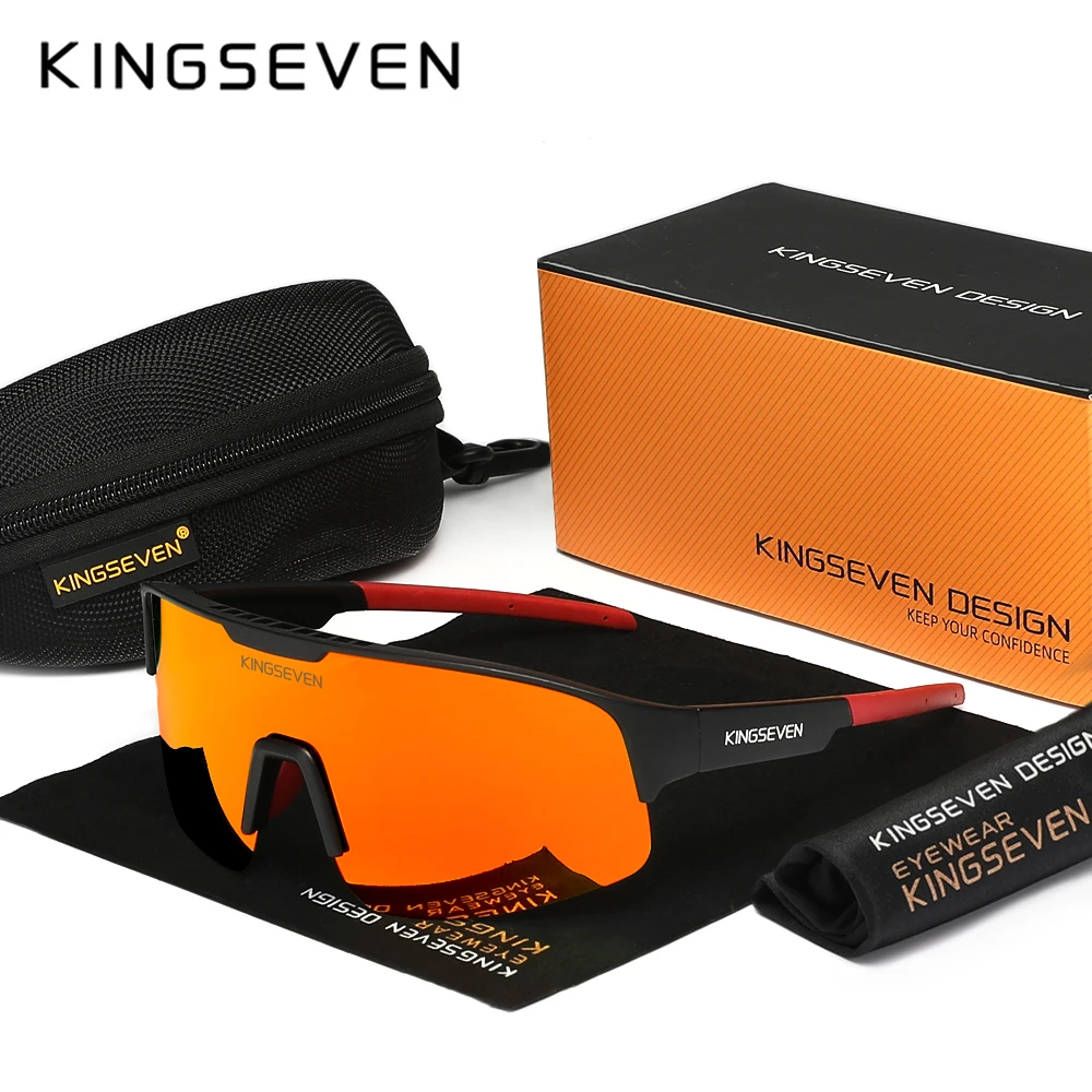 KINGSEVEN MTB الدراجات نظارات UV400 واقية نظارات شمسية رياضية الرجال النساء في الهواء الطلق القيادة الطريق تشغيل دراجة نظارات نظارات