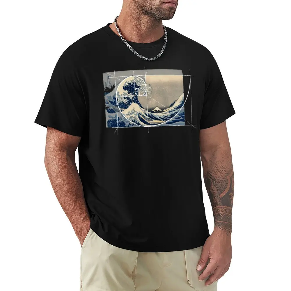 Hokusai Meets Fibonacci Golden Ratio Version Tshirt Unique T-shirt Fresh  Move  Humor Graphic Leisure USA Size