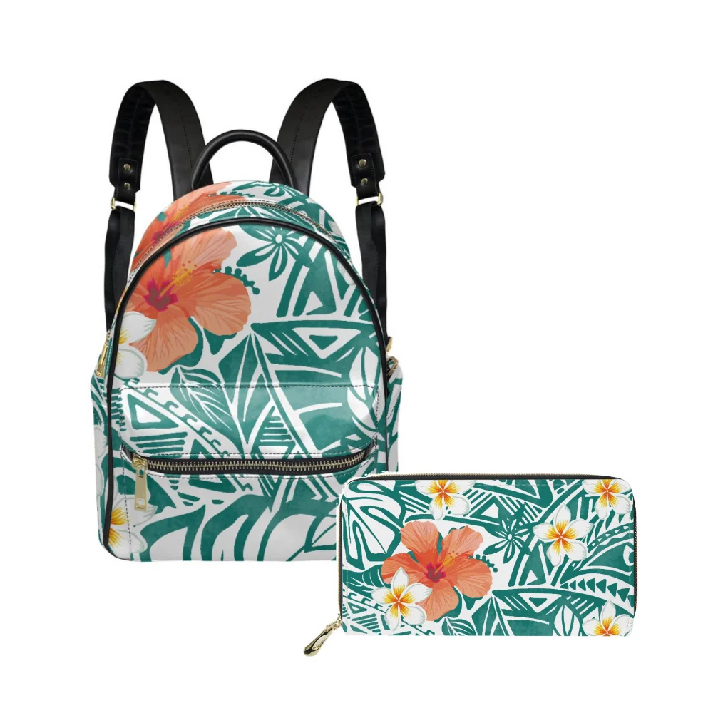 Pacific Islands Custom Vintage Print Backpack 12-Inch Polynesian Floral Print Backpack And Purse 2024 New