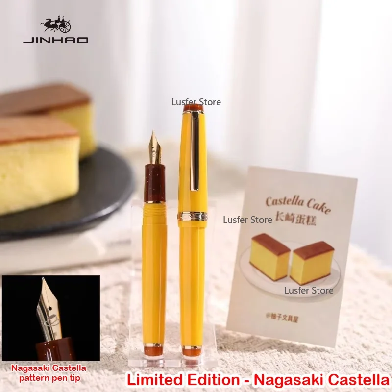 JINHAO 82 Fountain Pen Limited Edition Nagasaki Castella Color with Cake Pattern Pen Nib EF F Office School Supplies Stationery