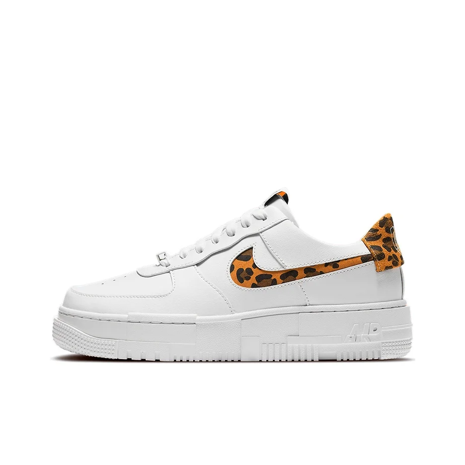 Nike Air Force 1 Pixel Leather Leopard Print Low top Skateboard Shoes Women's White CV8481-100