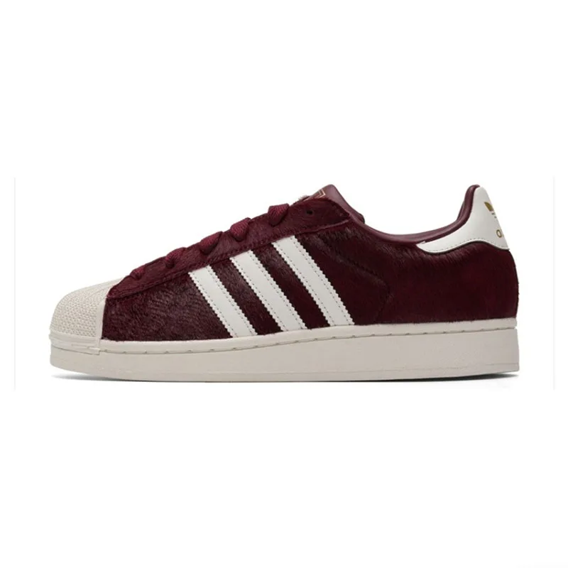 Adidas Originals KJ7696 Women Low Top Skate Sneakers Burgundy Off‑White Gold Leather Lace‑Up Comfort Rubber Outsole Casual Shoes
