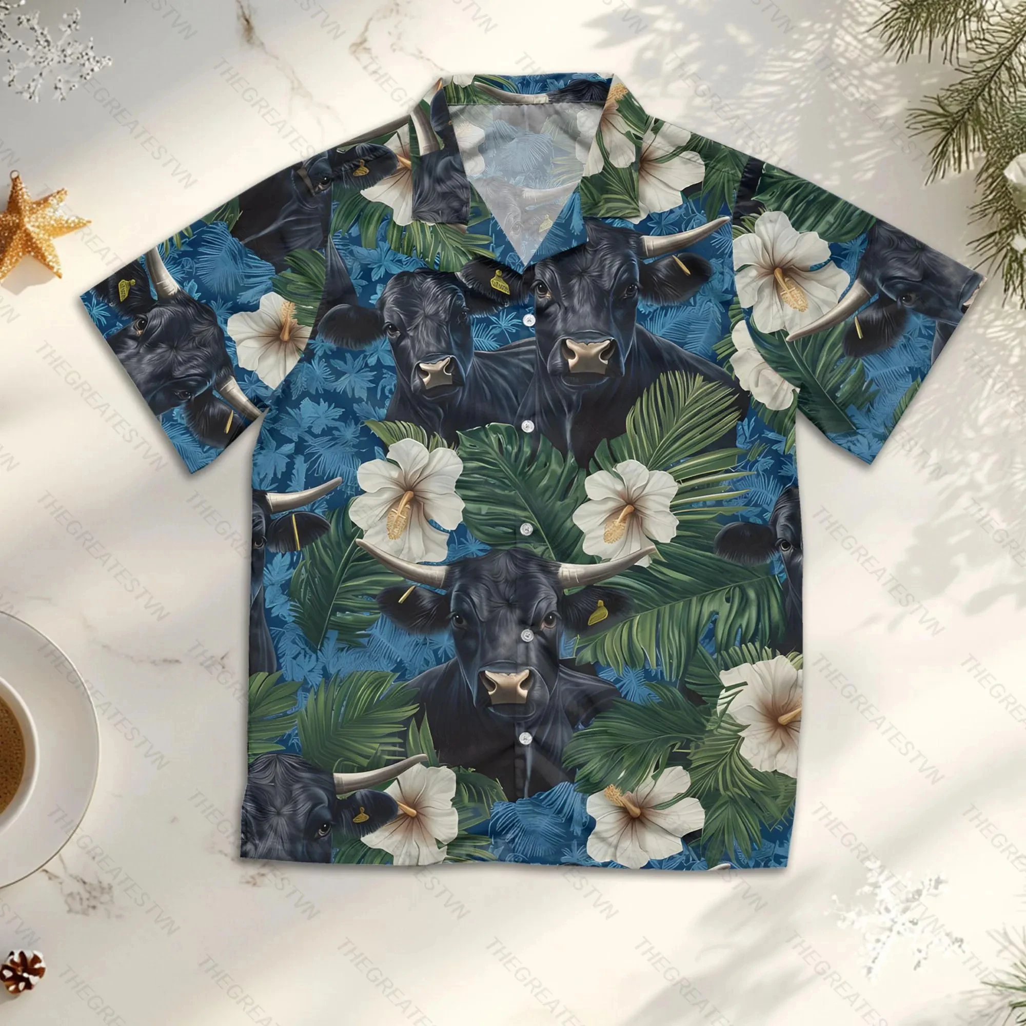 

Men's Fashion Printed Short Sleeved Shirt Hawaiian Summer Shirts Men Beach Harajuku Vacation Art Printing Casual Blouse Unisex