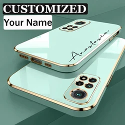 Personalized Custom Name Case For Xiaomi Redmi Note 12 Pro 4G 5G Luxury 6D Plating Soft Cover Xiaomi Redmi Note 12 Pro Plus