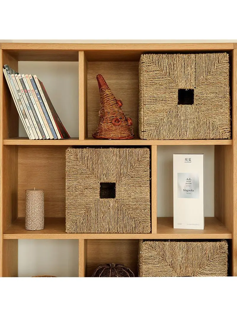 

Большая вместительная тканая корзина для хранения задницы, органайзер-коробка для шкафа, решения для домашнего хранения, простая квадратная дизайнерская корзина Utili