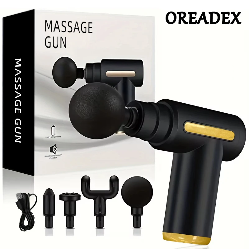 Portable Handheld Fascia Gun USB Charging Tapping Massager for Body Back Neck Leg 6 Levels of Intensity