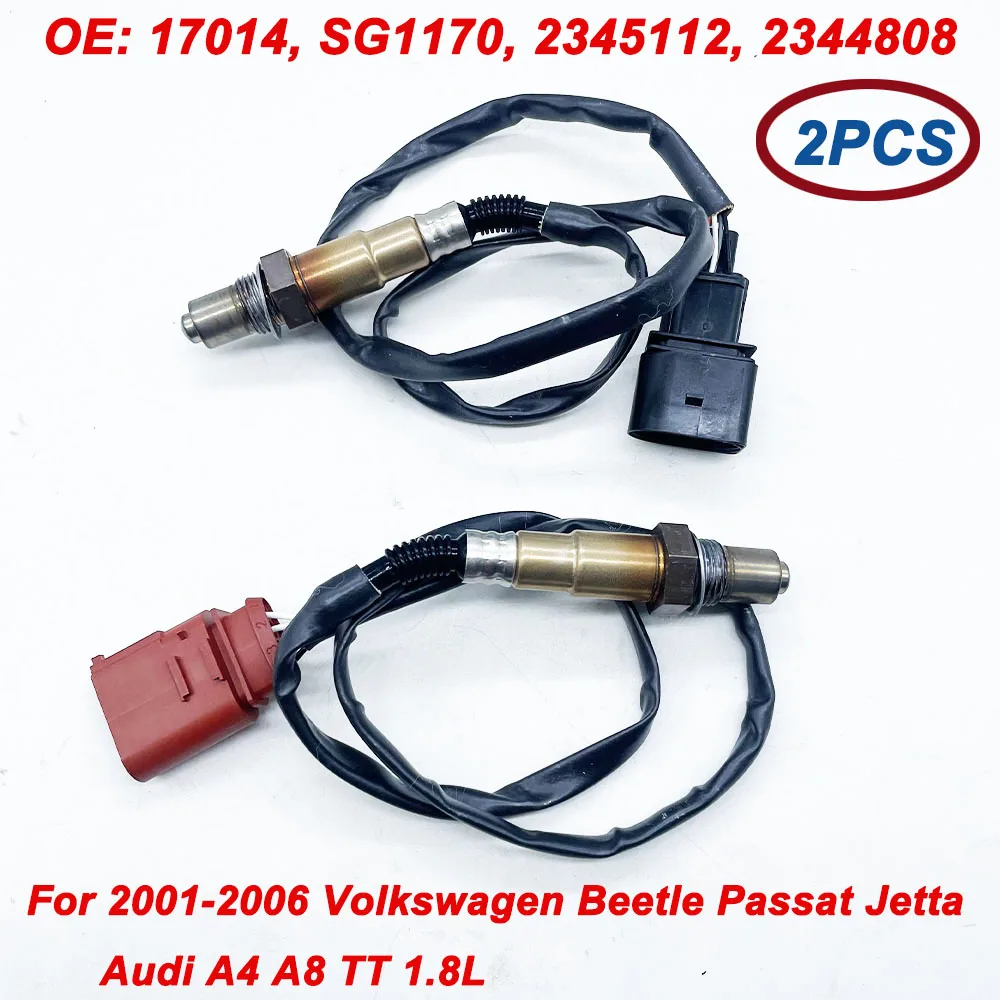 2Pcs Upper & Downstream O2 Oxygen Sensor SG1170 17014 For Audi TT VW Golf GTI Jetta 1.8L 0258007351 0258007057 2345112 2344808