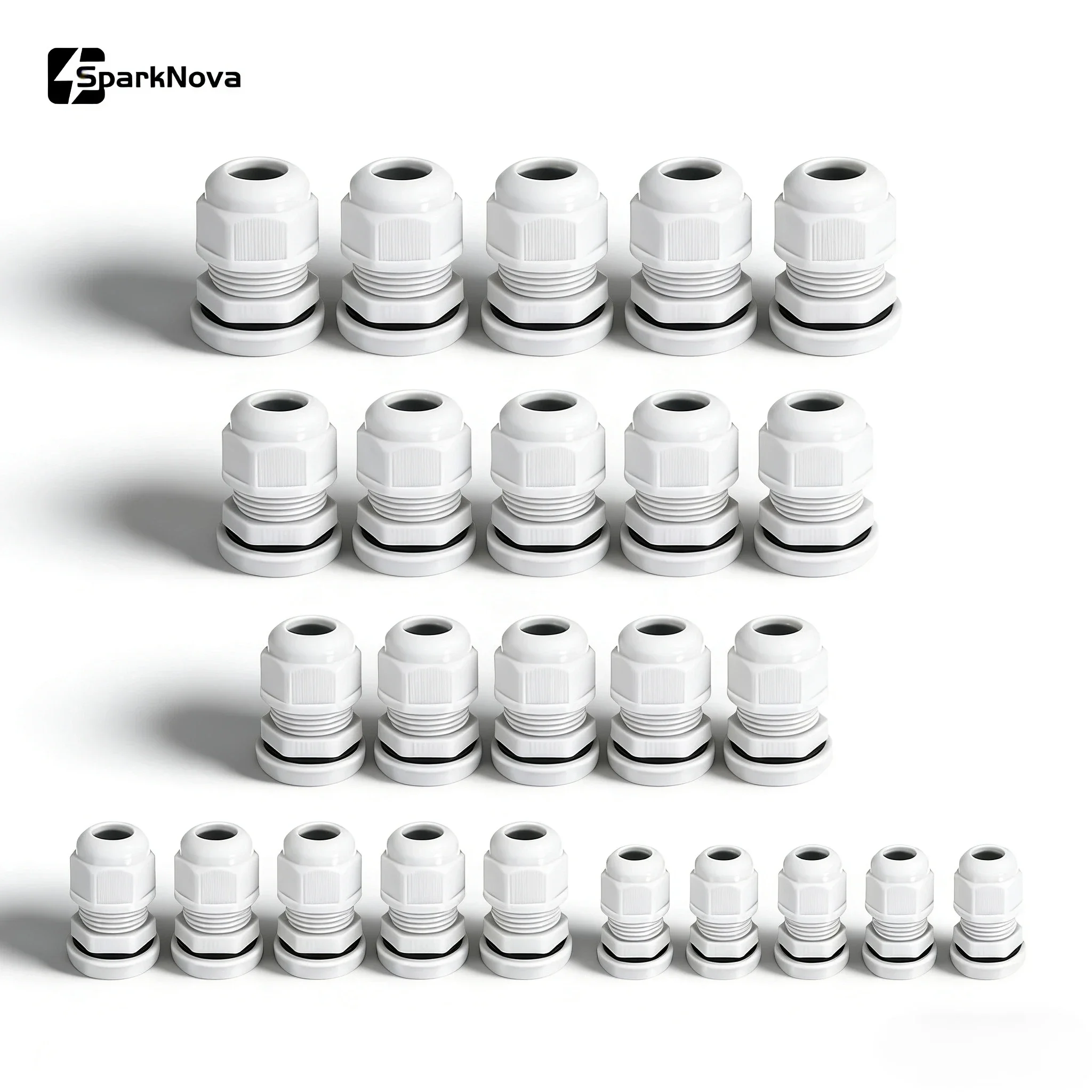 5/10Pcs Waterproof Cable Gland Nylon IP68 PG7 PG9 PG11 PG13.5 PG16 For 3-14mm Cable Wire Lock Nut Connector Joint White