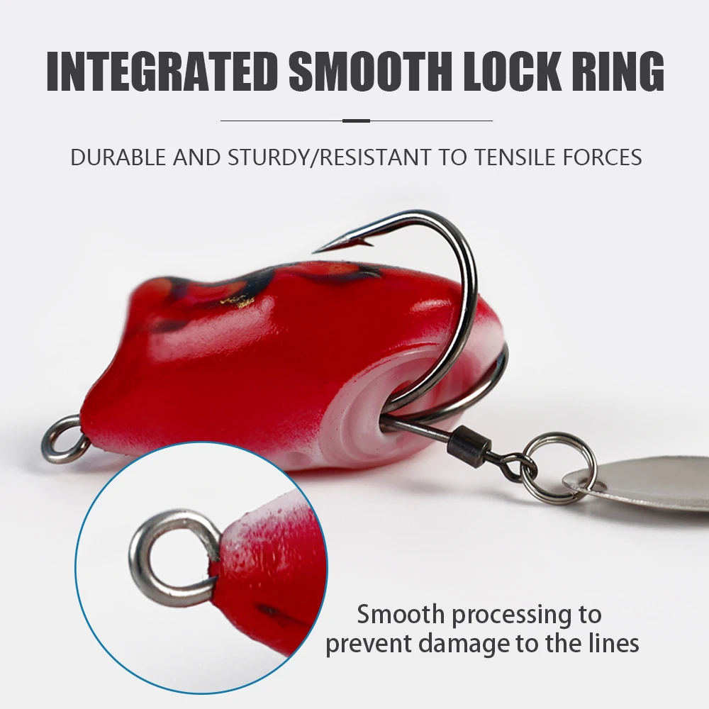 LUSHAZER 5 قطعة/الوحدة الطعم وهمية التايلاندية الرياح الرعد الضفدع العائمة 40 مللي متر/4 جرام صغيرة عالية الجودة الغراء لينة الضفدع الجسم الرعد الضفدع الأفعى #5