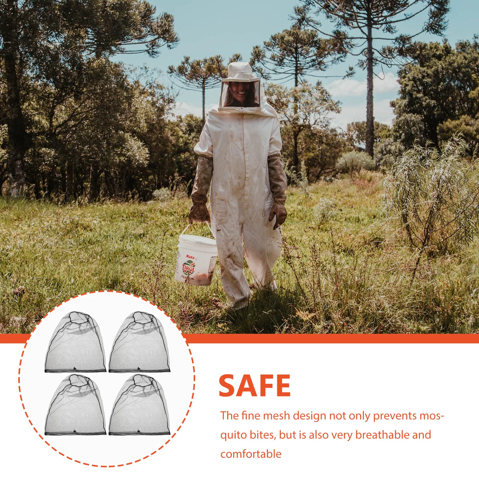 

4 шт. легких вентилируемых шляп от комаров для рыбалки, походов, кемпинга, пчеловодства и активного отдыха на природе.