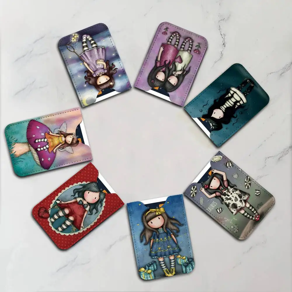 S-Santoro G-Gorjuss Cute Cartoon Creative Printed with Leather Protective Case Business Portable Letter Credit Bags