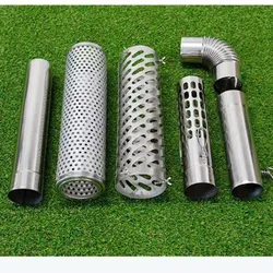 Outdoor Stainless Steel Chimney Bend Straight Pipe Fire Star Chimney Camping Wood Stove Accessories Smoke Pipe Tent Smoke Pipe