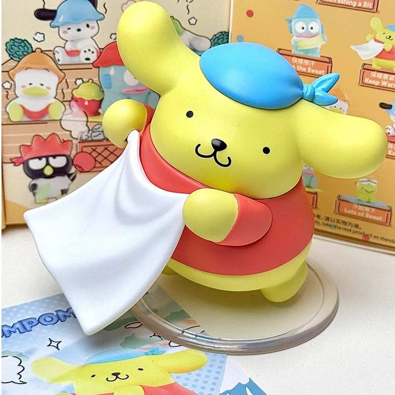 Miniso Sanrio Steam Sauna Series Blind Box Doll Toys Cinnamoroll Pompompurin Trendy Doll Girl Birthday Gift Ornament Mystery Box