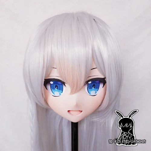 (KM5168)Top Quality Handmade Female Resin Cosplay Japanese Role Play Vtuber Kigurumi Mask Crossdresser Doll Transgender Mask