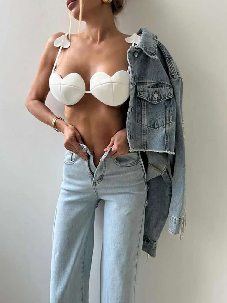 Nibber الحب القمم المرأة الدانتيل متابعة الحب شرابة منخفضة الرقبة مثير عارية الذراعين أكمام منتصف الليل الصيف الاتجاه الجديد هوتي Coquett وتتسابق