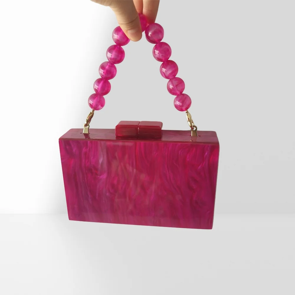 

Роскошный дизайнерский розово-красный женский мини-клапан с клапаном для леди и девочек, вечерний клатч, брендовый акриловый женский кошелек на плечо, женская сумка-коробка