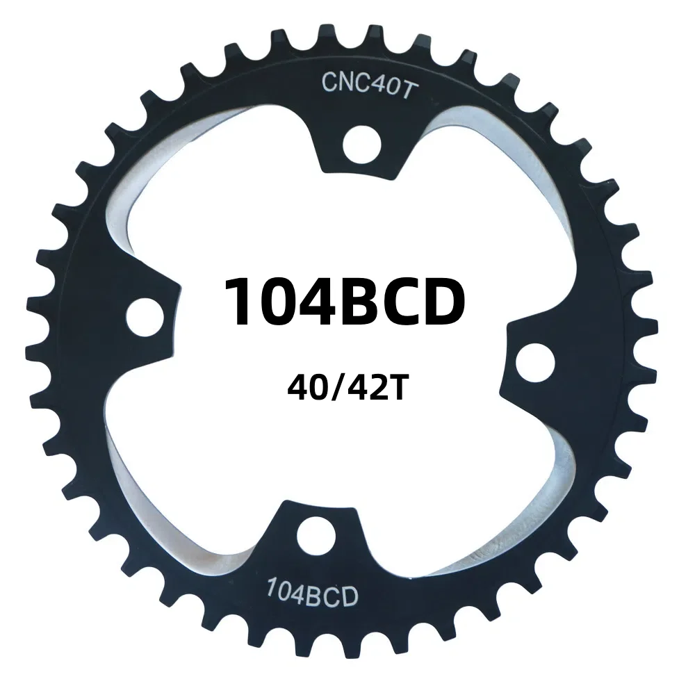 

Bicycle Chainring Sprocket Gear Mountain Bike 104BCD Chainring 40/42T Aluminum Alloy Narrow-Wide Chainring MTB Road Bike
