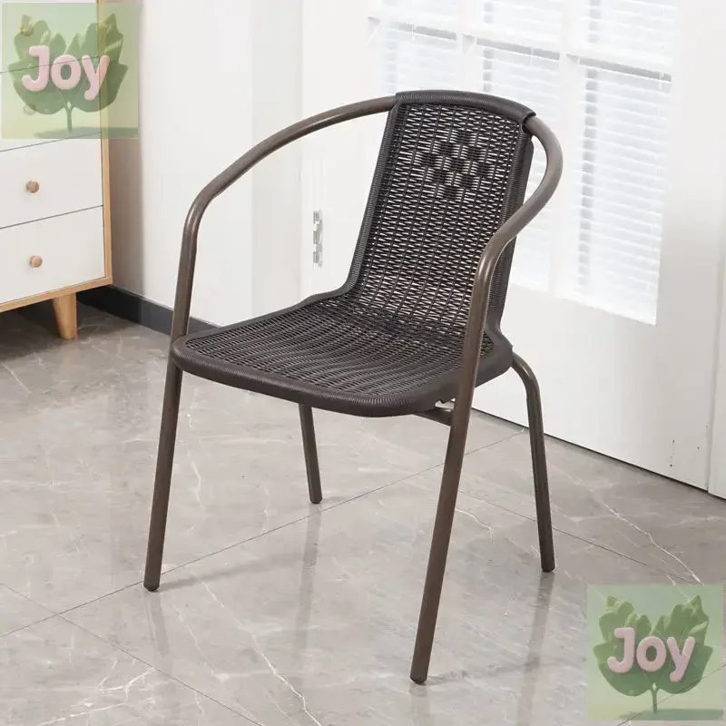 

Back Home Chair Plastic Stool Rattan Woven Rattan Chair Leisure Office Dining Chair Dormitory