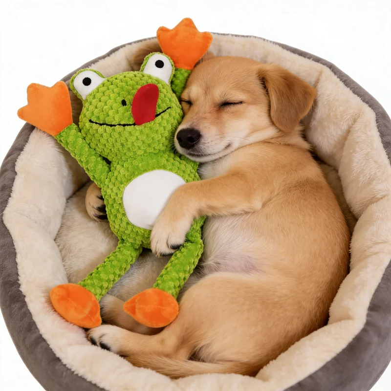 Pet Knot Frog Indestructible Plush Tooth Chew Dog Play Toy With Squeaker Small Safe Dog Cute Animal Rope Tough Toys Resistant