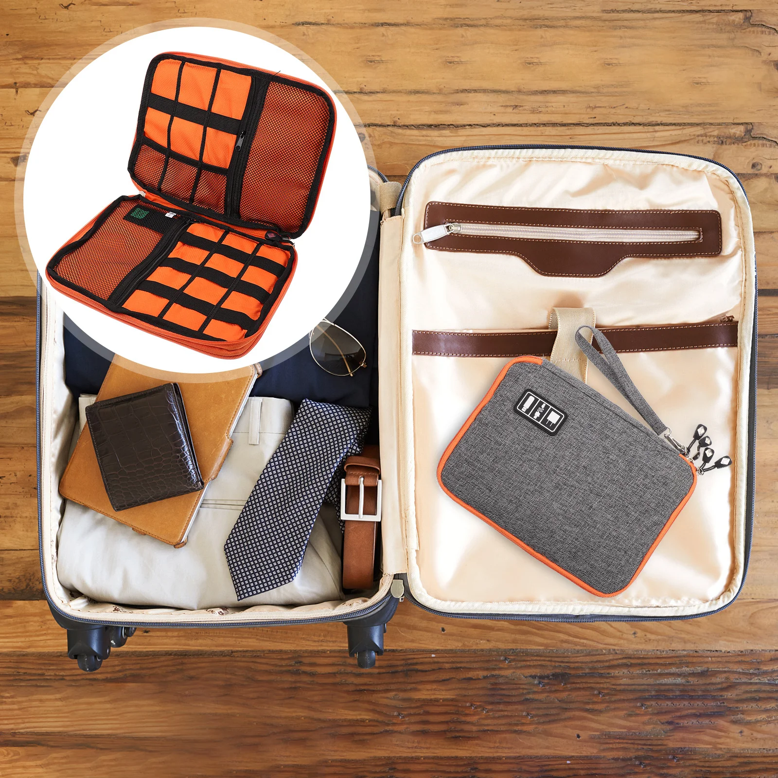 

Digital Organizer Bag Multi-Section Mesh Storage Pouch For Power Bank Data Cables Hard Drive U Disk Earphones Travel