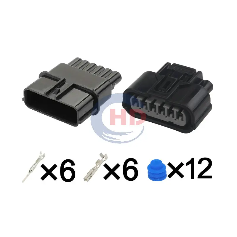 1-20 sets 6 Pin Waterproof LED Light Lamp Socket AC Assembly Connector Plug 6188-0658 6189-1012
